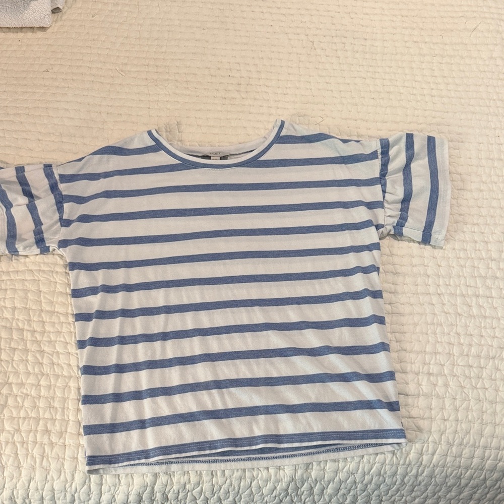 LOFT Blue and White Striped Blouse